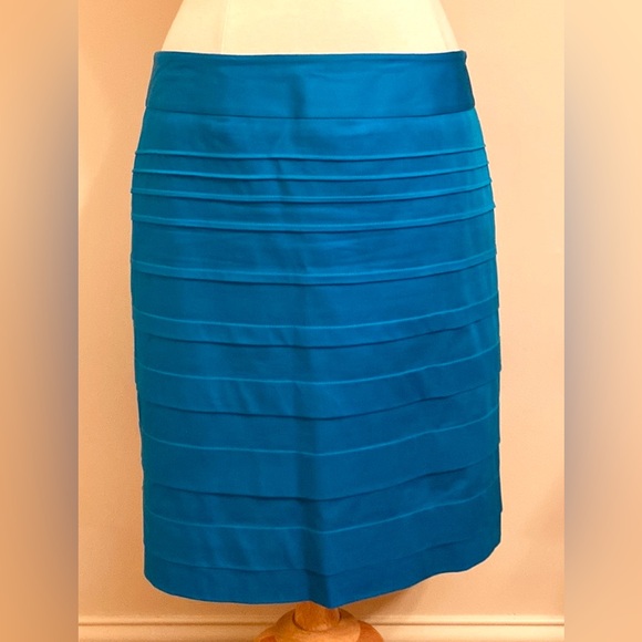 Rafaella Dresses & Skirts - Rafaella Turquoise Blue Tiered Business Casual Stretch Lined Skirt Size 12